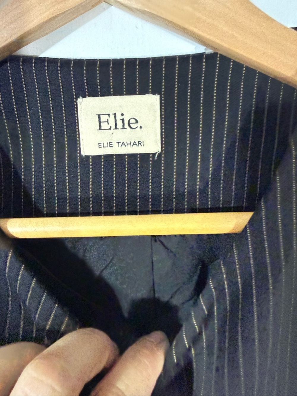 Elie Tahari Black and Gold Pinstripe Vest - Picture 2 of 6